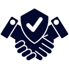 Icon to demonstrate our services to provide organisations: Enhance Customer Trust and Loyalty 